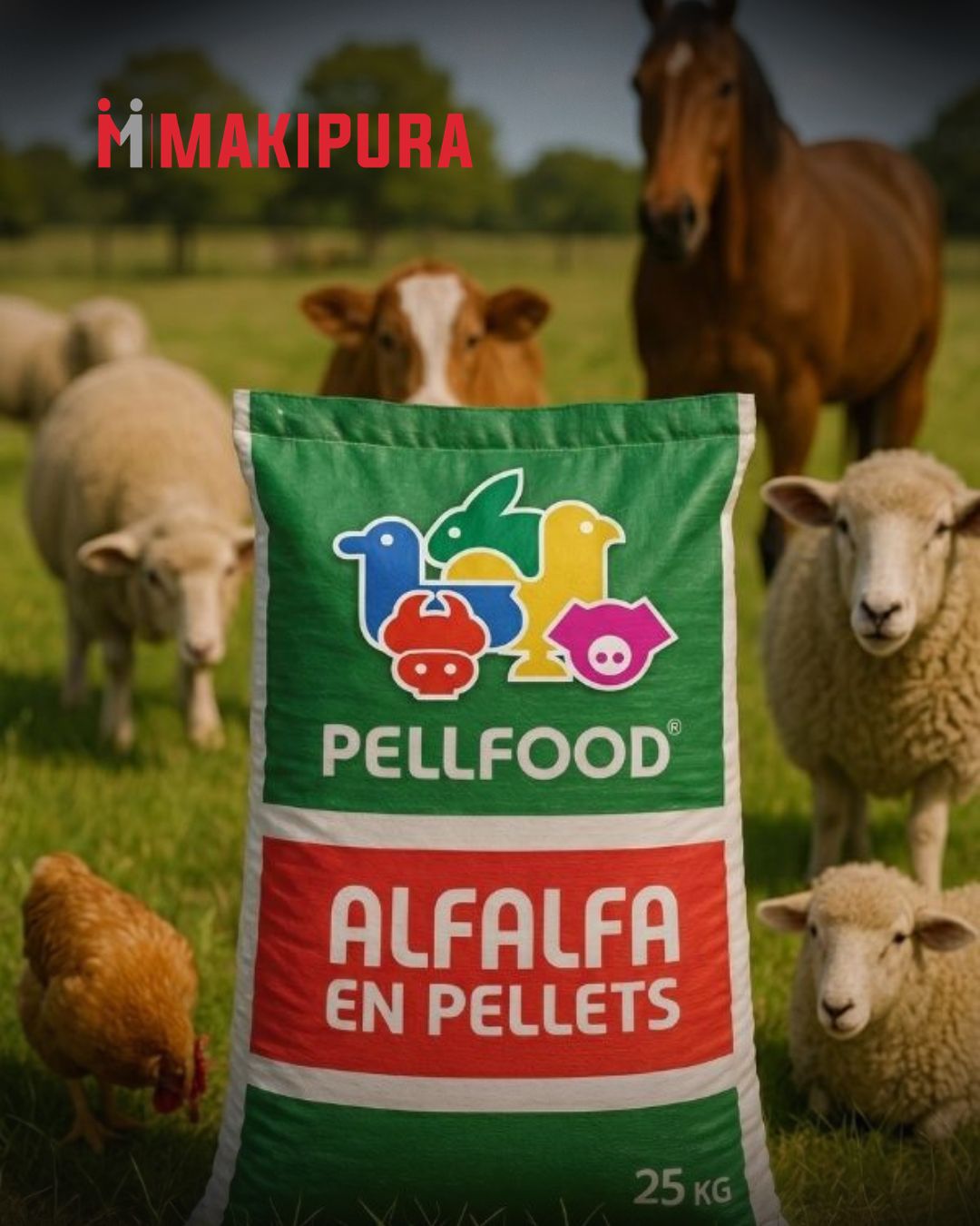Bolsa de 25 kg de pellet de alfalfa Pellfood